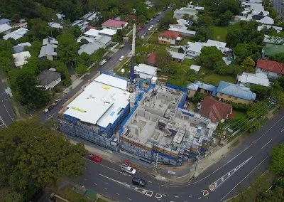 Breeze on Bardon Brisbane | Air Conditioning Installation On Going Construction Bird's Eye View Front View